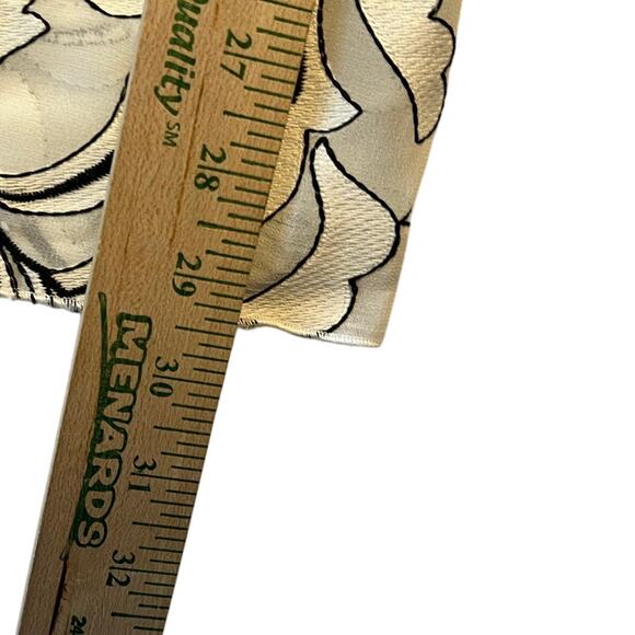 Maria Grazia Severi White Women's 46 Pants White Black Floral Flowy Quiet Luxury - Picture 6 of 7